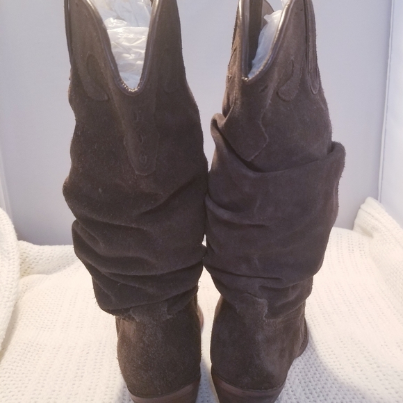Steve madden saddle slouchy western cowgirl genuine suede boots sz 9.5m * - Picture 4 of 7